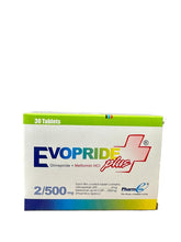 Evopride Plus Tablets 2/500Mg (1 Strip = 10 Tablets)